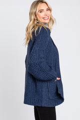 Navy Blue Chunky Knit Cardigan