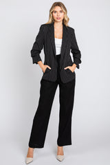 Black Pinstriped Maternity Blazer