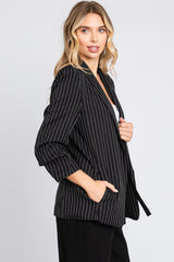 Black Pinstriped Blazer