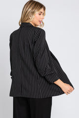 Black Pinstriped Blazer