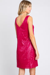 Fuchsia Sequin Sleeveless Dress