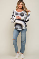 Black Striped Maternity Sweater