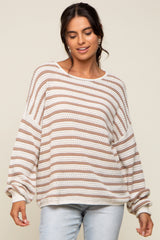 Taupe Striped Sweater