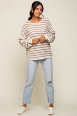 Taupe Striped Sweater