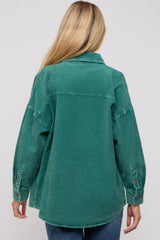 Emerald Green Corduroy Button Up Maternity Top