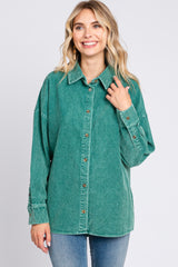 Emerald Green Corduroy Button Up Maternity Top