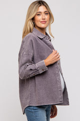 Charcoal Corduroy Button Up Maternity Top