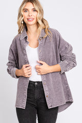 Charcoal Corduroy Button Up Maternity Top