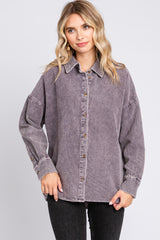 Charcoal Corduroy Button Up Top