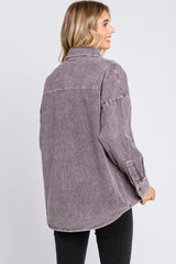 Charcoal Corduroy Button Up Top