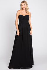 Black Sweetheart Convertible Chiffon Maternity Gown