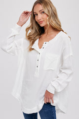 Ivory Lightweight Button Front Tunic Top