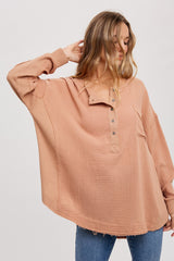 Mocha Lightweight Button Front Tunic