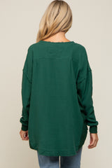 Forest Green Lightweight Button Front Maternity Tunic Top