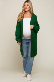 Forest Green Chunky Waffle Knit Maternity Cardigan