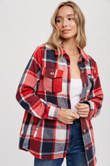 Red Plaid Shirt Jacket