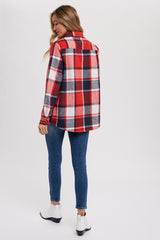 Red Plaid Shirt Jacket