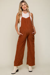 Rust Corduroy Wide Leg Maternity Overalls