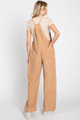 Camel Corduroy Wide Leg Overalls