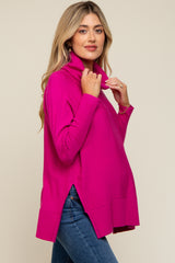 Fuchsia Cowl Neck Dolman Sleeve Maternity Sweater