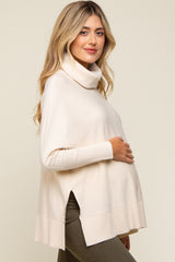 Cream Cowl Neck Dolman Sleeve Maternity Sweater