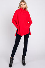 Red Cowl Neck Dolman Sleeve Sweater