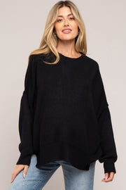 Black Maternity Long Sleeve Sweater