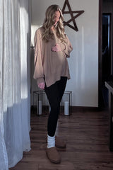 Mocha Maternity Long Sleeve Sweater