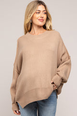 Mocha Maternity Long Sleeve Sweater