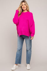 Fuchsia Maternity Long Sleeve Sweater