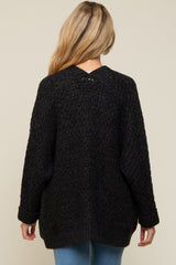 Black Knit Cuffed Maternity Cardigan