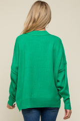 Green Mock Neck Maternity Sweater