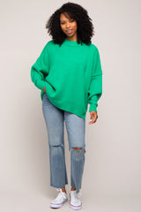 Green Mock Neck Maternity Sweater