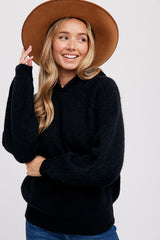 Black Hooded Maternity Sweater