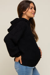 Black Hooded Maternity Sweater