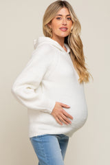 Ivory Hooded Maternity Sweater