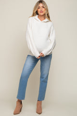 Ivory Hooded Maternity Sweater