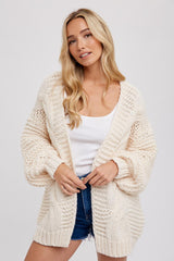 Cream Chunky Knit Maternity Cardigan