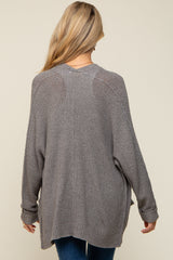 Heather Grey Cuff Sleeve Maternity Cardigan