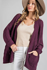 Plum Cuff Sleeve Maternity Cardigan