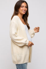 Cream Chunky Knit Oversized Maternity Cardigan