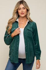 Forest Green Reversible Maternity Shirt Jacket