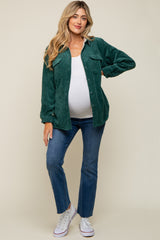 Forest Green Reversible Maternity Shirt Jacket