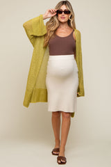 Ivory Knit Fitted Maternity Skirt