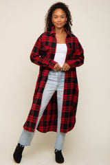 Red Plaid Oversized Shirt