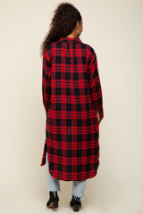 Red Plaid Oversized Shirt