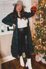 Forest Green Plaid Oversized Shirt