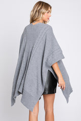 Heather Draped Cable Knit Dolman Sleeve Cardigan