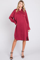 Red Striped Maternity Shirt Dress