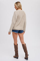 Beige Basic Chunky Knit Sweater